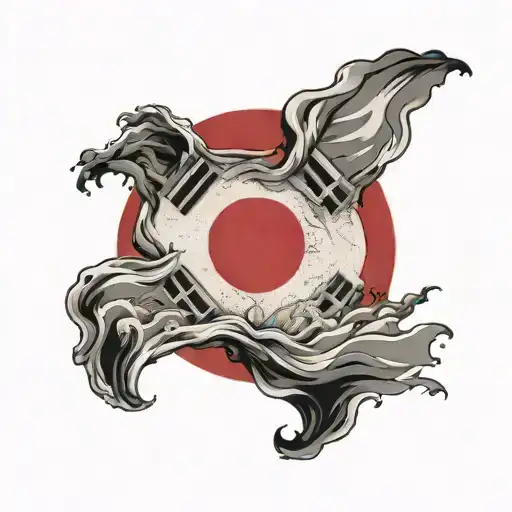 Korean Flag Without The Red And Blue Circle Just The Hyphens