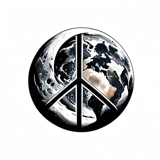 Moon Earth Peace Sign