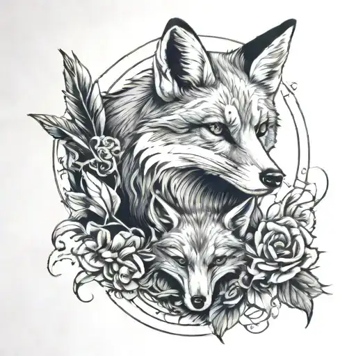 Fox With Two Crows