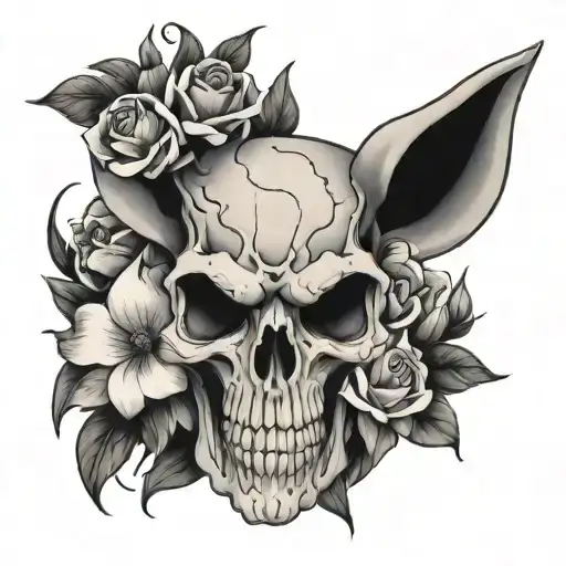 Cubone Skull With Flowers