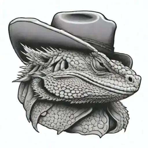 Bearded Dragon With Cowboy Hat