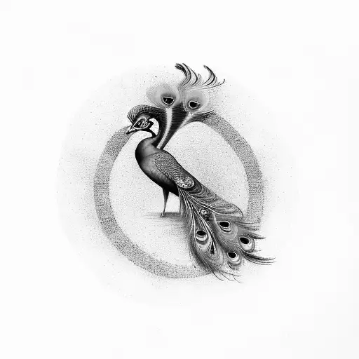 Peacock With Its Wheel Open