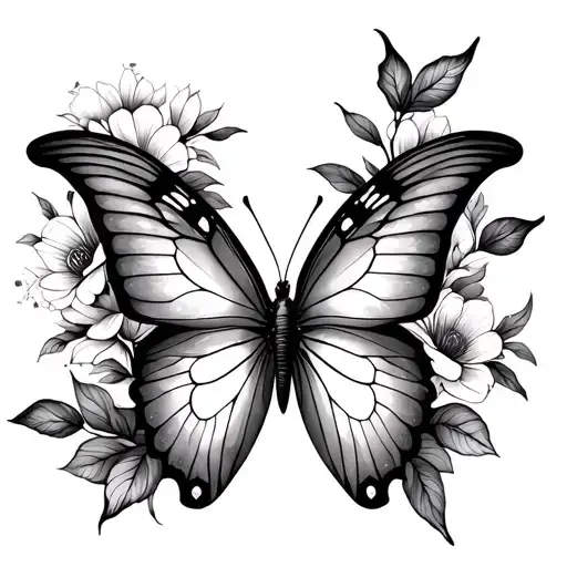 Butterfly And Floral
