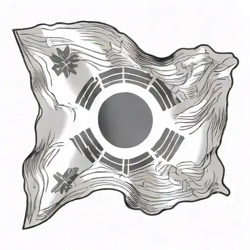 Korean Flag Without The Red And Blue Circle Min Yoongi Silhouette