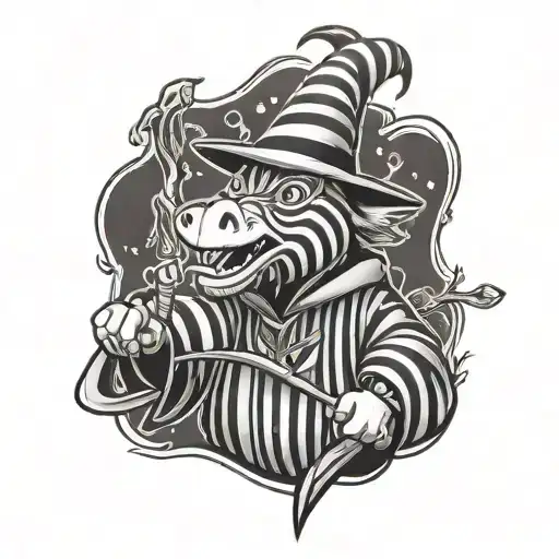 Cartoon Zebra Wizard Casting A Spell From Harry Potter