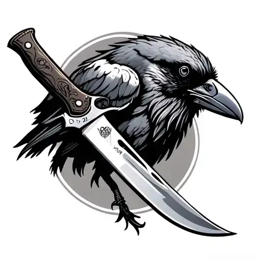 Knife With Crow Inside