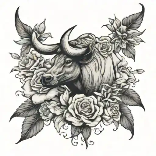 Bull Head Roses And Lillie's Intertwined And Feathers