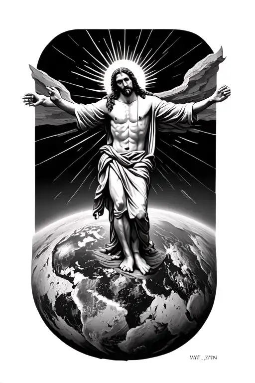 Jesus Shining Over The World