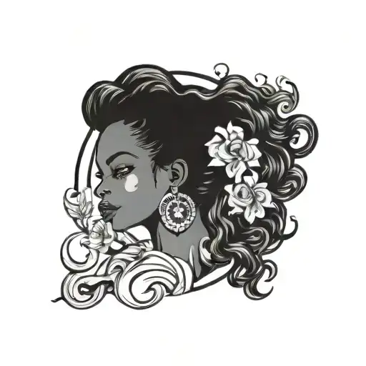 Aquarius Symbol Incorporated With African American Women