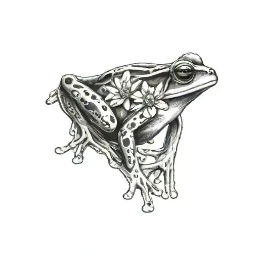 Feminine Frog And Flowers