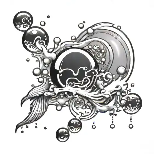 Dads Signature Incorporated With Bubbles And Ocean