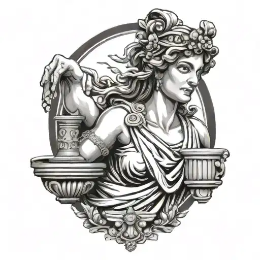Greek Goddess Statue Holding Water