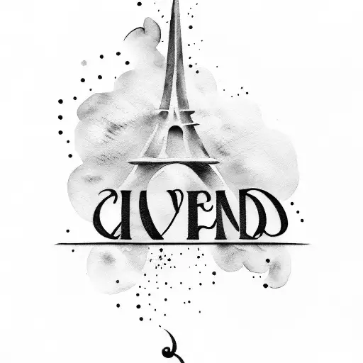 A Delicate Script Font Tattoo Of Your Children's Names With A Watercolor Background