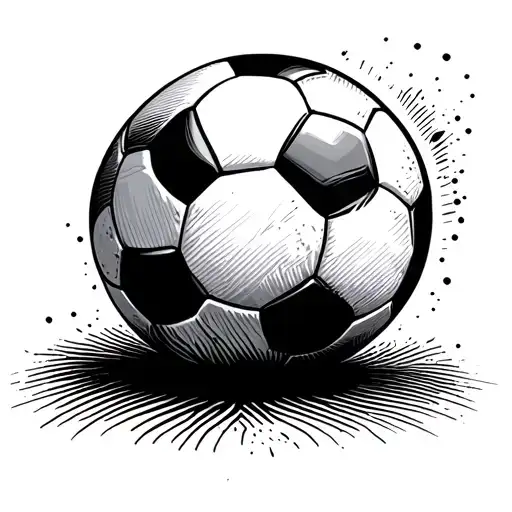 Soccer Ball Finger Print In Black