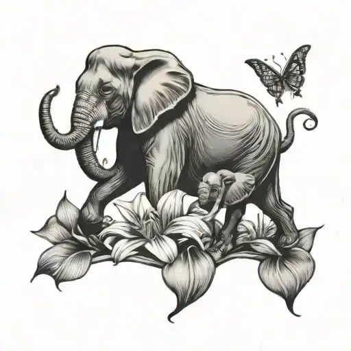 Dogs Elephant Lillies Thigh