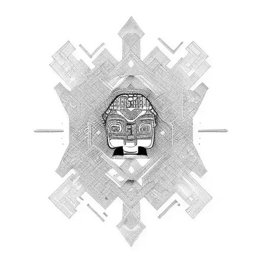 Create A Minimalist Tattoo Inspired By Aztec Architecture And Design