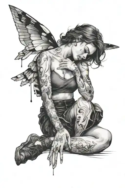 Broken Daughter Sitting