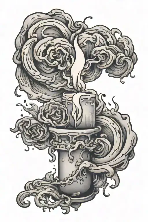 Fire And Smoke Coming From Candle Wax Dripping