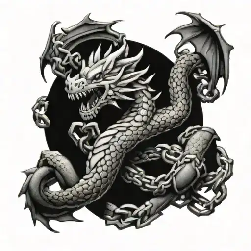 Dragon And Chains Wrapped Loosely