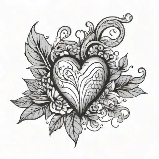 Fine Line Heart With Virgo Zodiac Sign