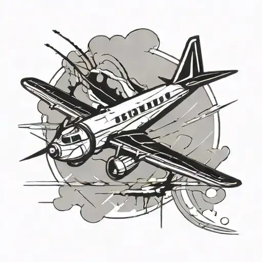 Minimalist Airplane Breaking Line