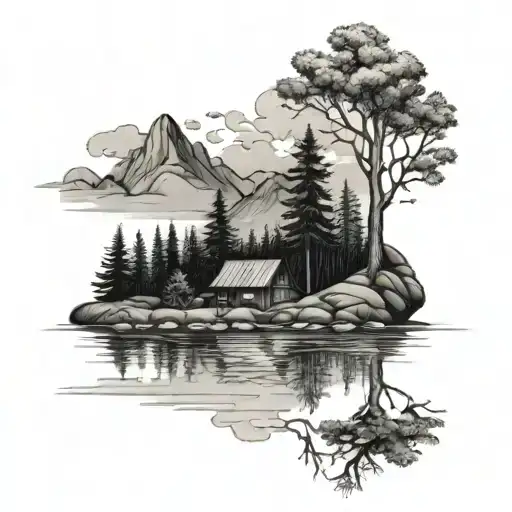 Outdoors Mountains Trees Lakes Fishing