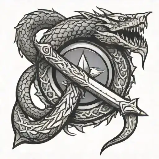 Ouroboros With Dagger
