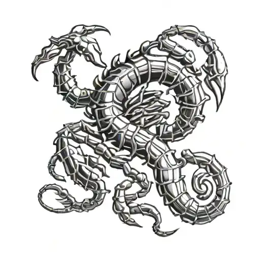 Scorpio Constellation And Scorpion Intertwined