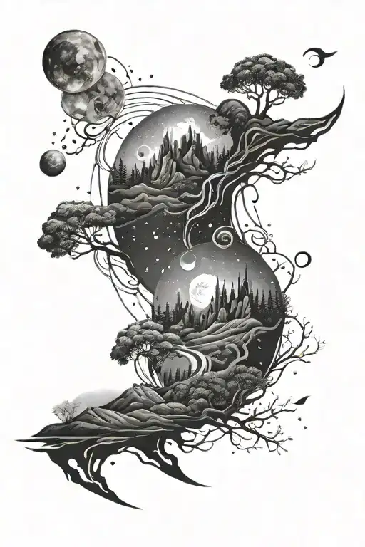 Galaxy Landscape Dark