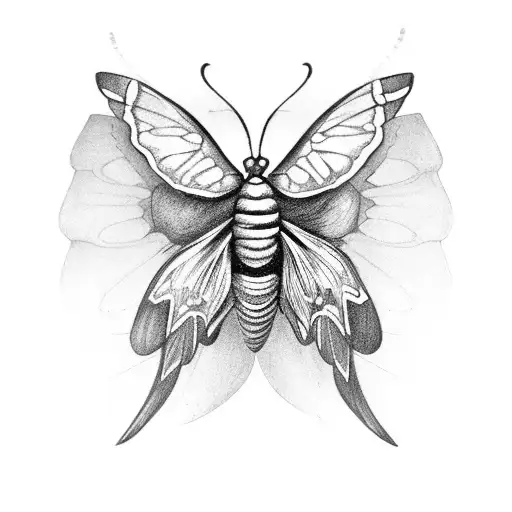 A Creepy Big Moth With Long Wing Tail