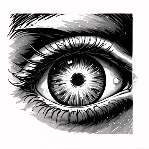 An Eye With The Phrase I Can See The Sun If I Go From Your Hand