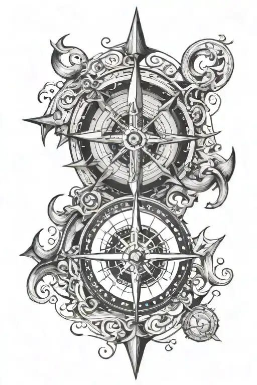 Trident And Compass Design