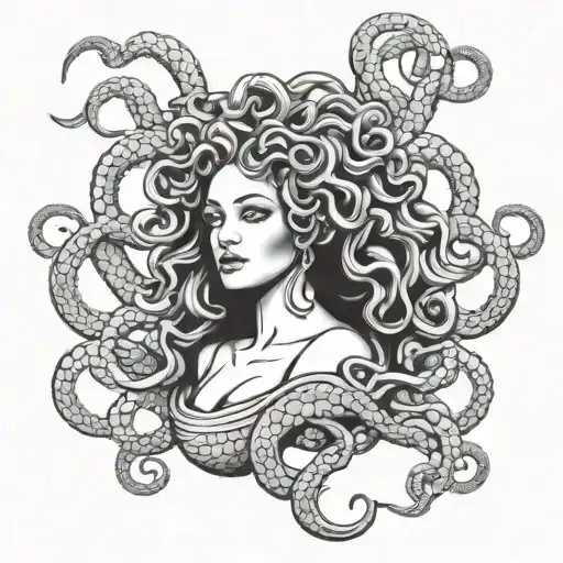 Feminine Medusa With Superates
