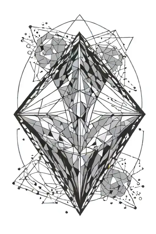 Diamond With Thin Line Design Inside Big Geometric Circle
