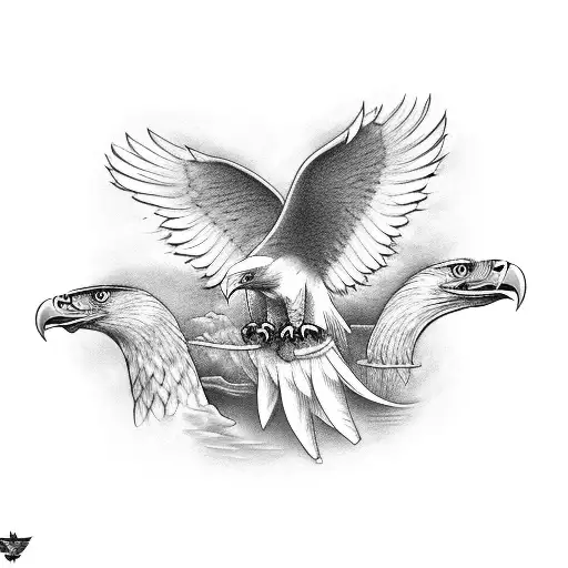 Eagle Catching Fish For Memorial Tattoo For Grandpa