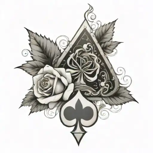 Roses With Weed Leaf In Smoke Clound In 3D King Of Spades