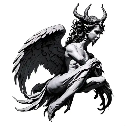Half Angel Half Demon Statue