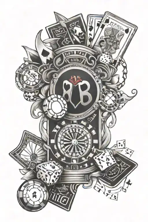 Gambling Themed Sleeve Featuring Iconic Symbols