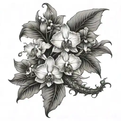 Orchids And Dragon Wrapped