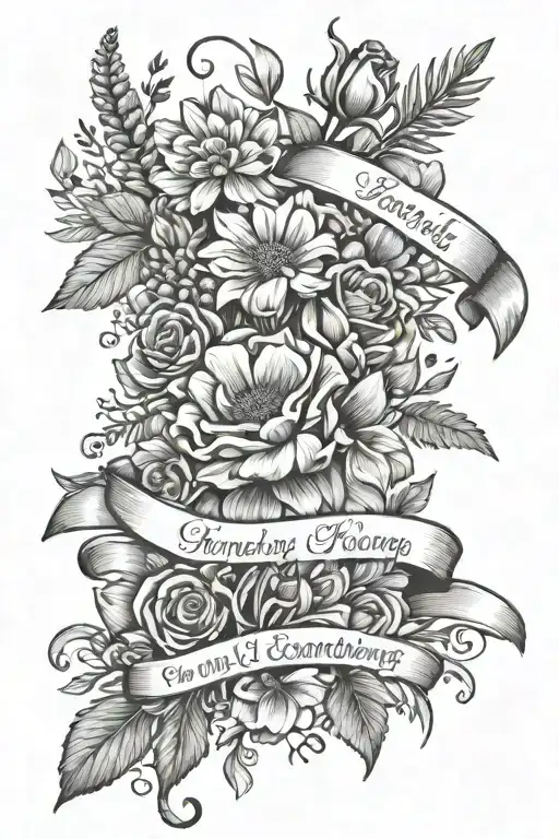 3 July Birth Flower With 1 November One Bouquet With Ribbon Around Saying Family Is Everything