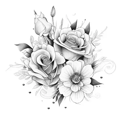 Bouquet With July And August Birth Flowers