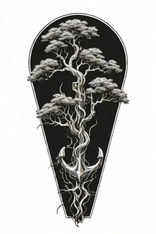 Cypress Tree With Roots Shaped Like An Anchor