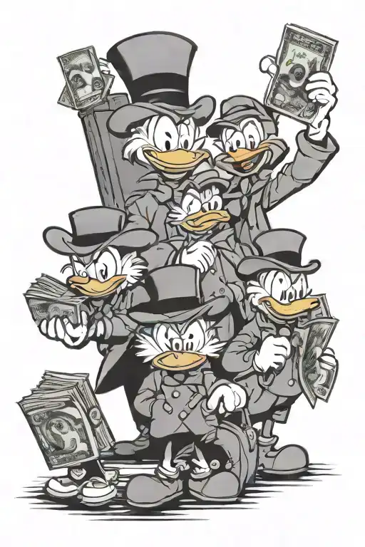 Scrooge Mcduck And Beagle Boys With Money
