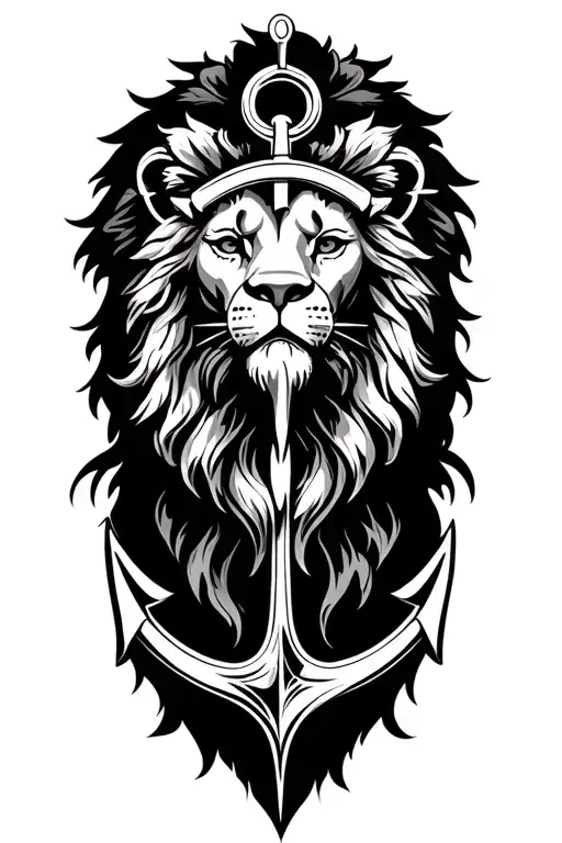 Compass Rose Anchor Lion