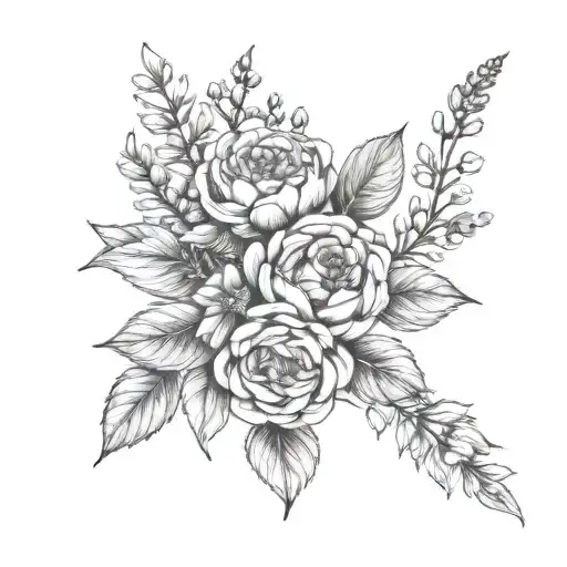 Birth Flower Bouquet For June July December Birth Flower