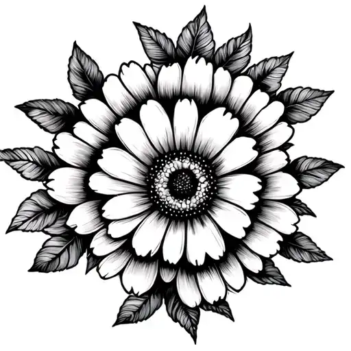 Bees Flowers Tat Simple Line Drawing