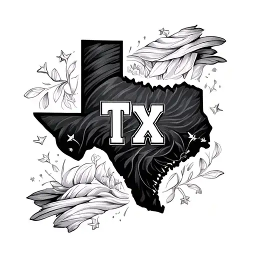 The State Of Texas With The Letters Tx In The Middle