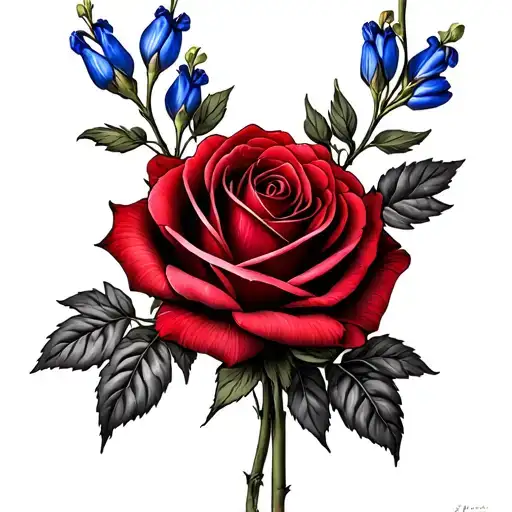 Texas Red Rose Bluebonnet