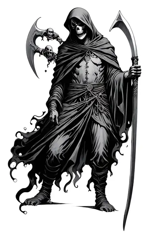 The Grim Reaper With 3 Souls On His Scythe