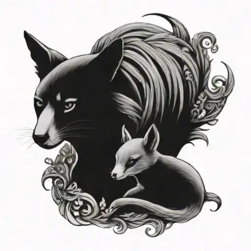 Mother Son Animals Intertwine